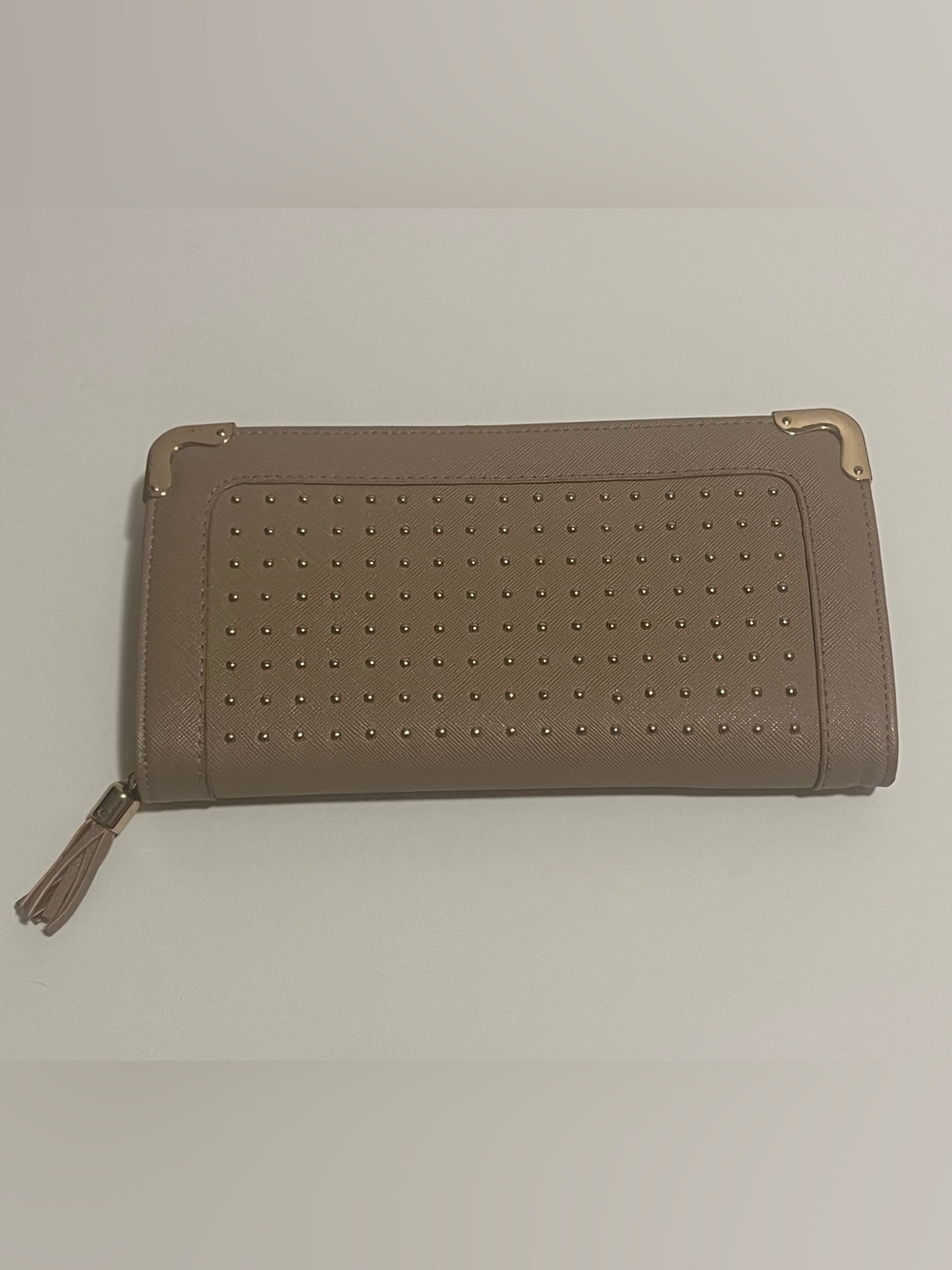 Studded Taupe Women's Wallet Clutch - Unbranded